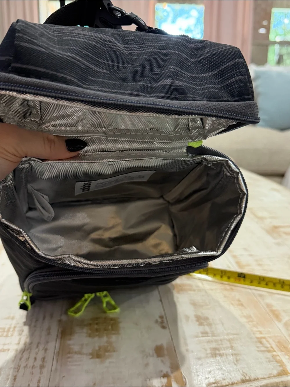 adidas Black & Neon Green Lunch Bag Lunch Box School